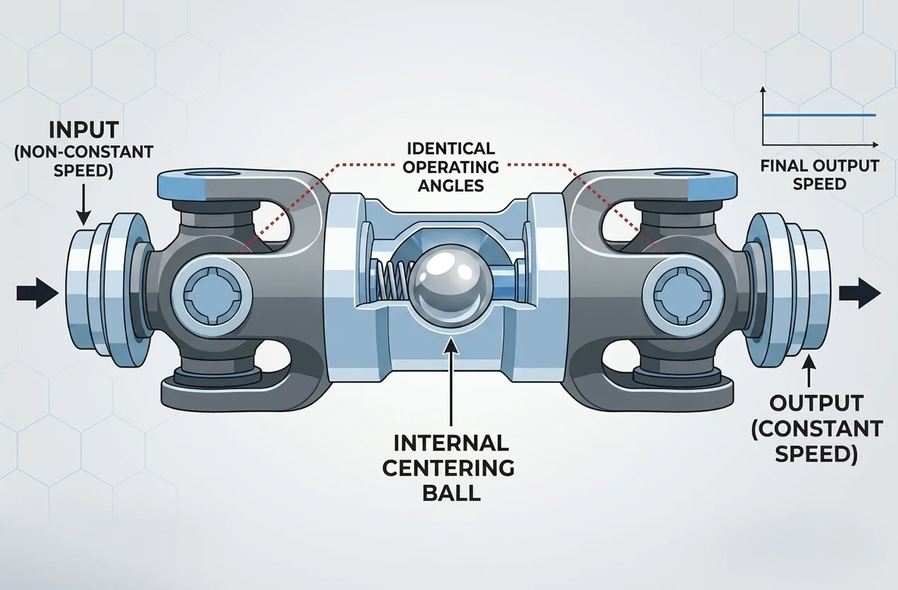 Illustrating the Double Cardan Joint Working Principle