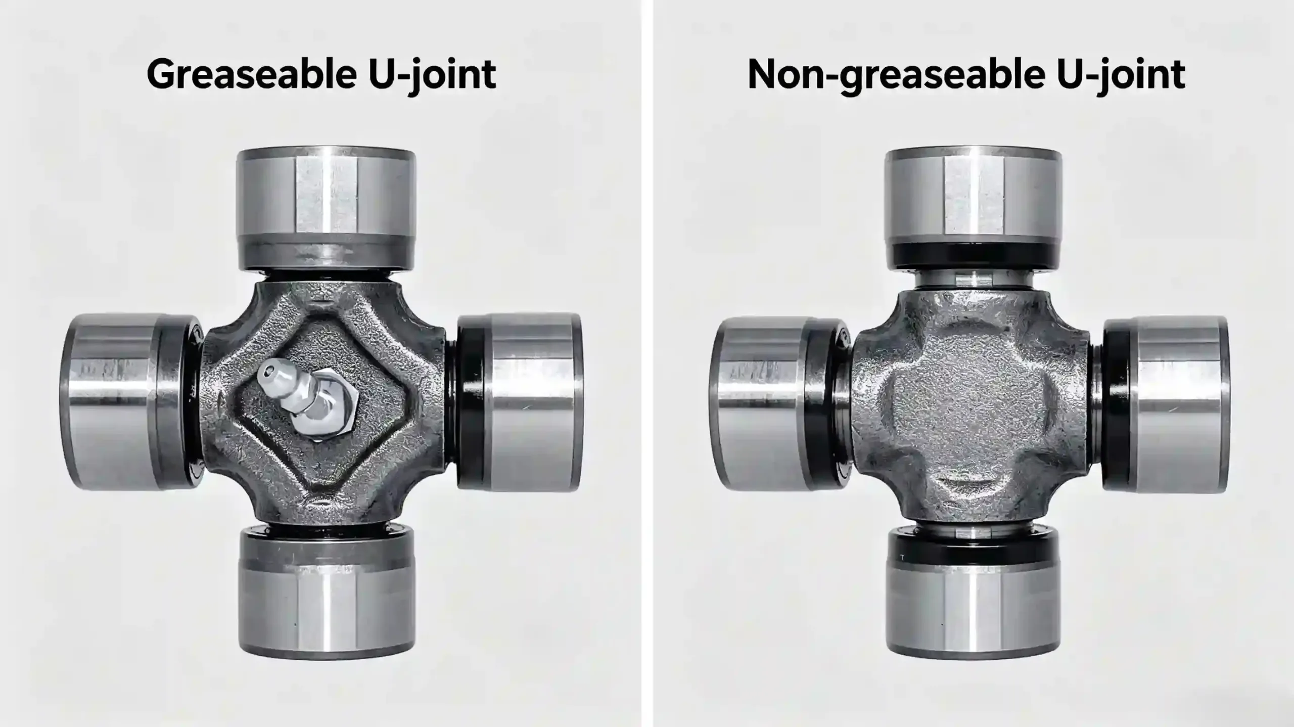 Greaseable vs Non-greaseable U-joint Visual Differences