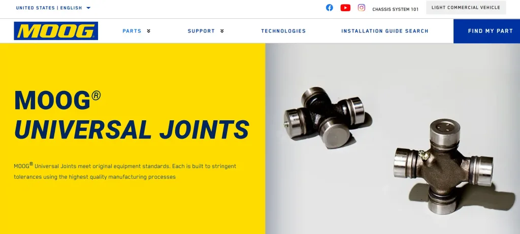 MOOG Universal Joints Product Page