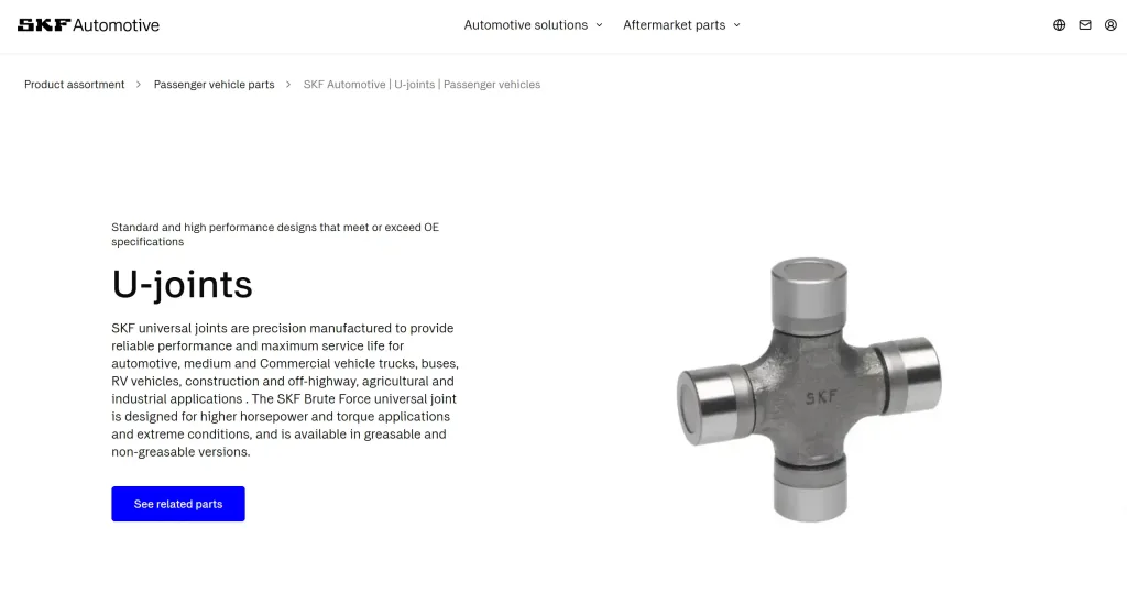 SKF Universal Joints Product Page