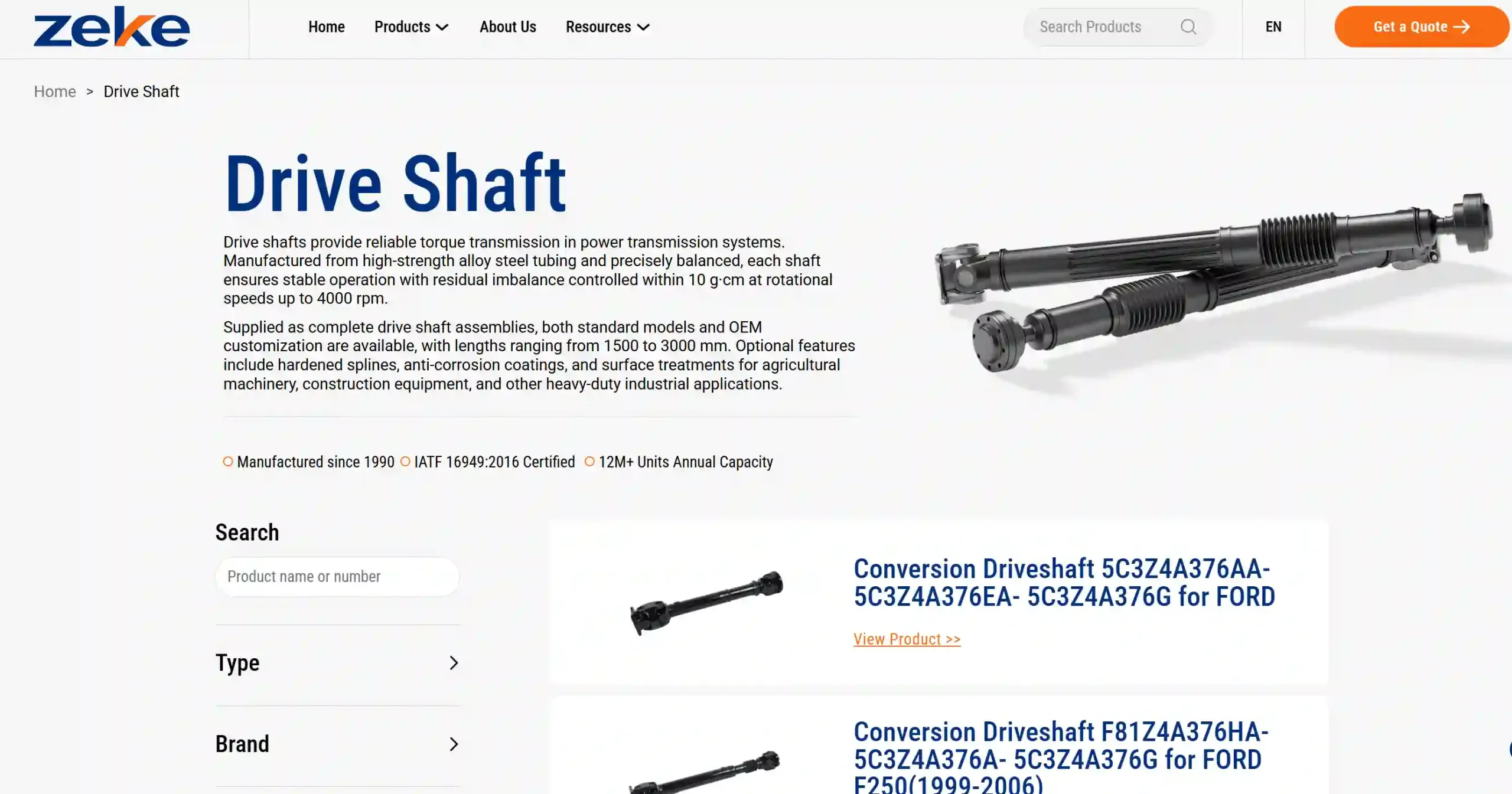 Zeke Parts Double Cardan Joints Product Page